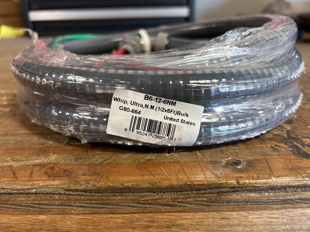 1/2" X 6' Non-Metallic Electrical Whip, #10 Wire