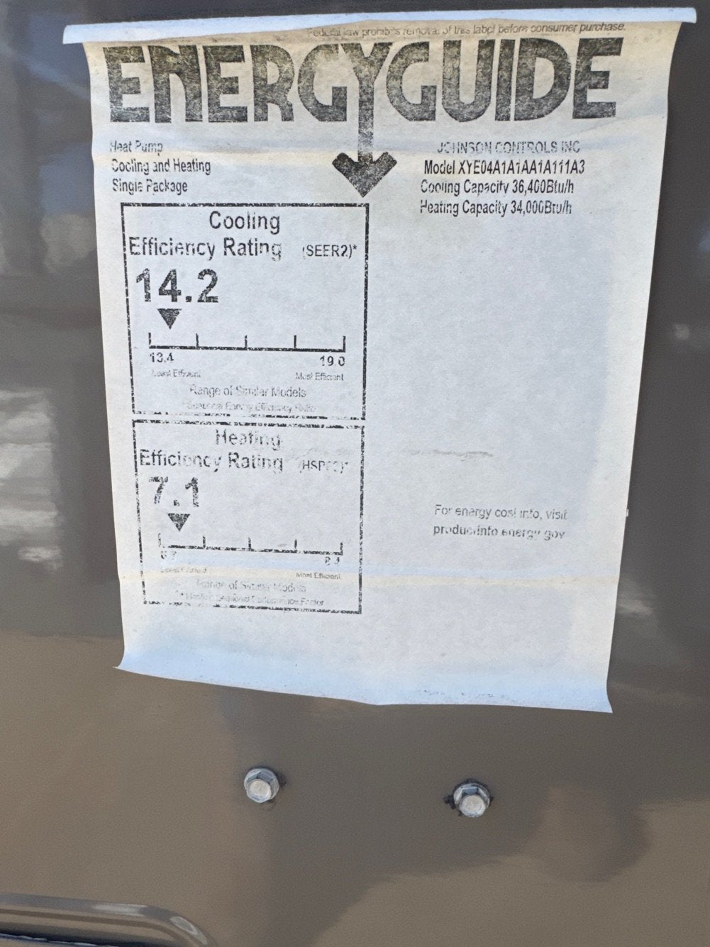 3 Ton Single-Stage Convertible Packaged Heat Pump Unit, 15 SEER, 208-230/60/1, R410A