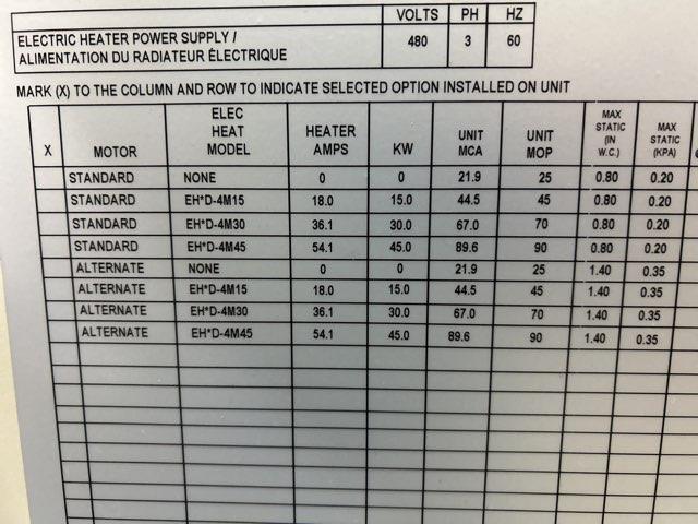 7.5 Ton Two-Stage Convertible Packaged Heat Pump Unit, 11 EER, 460/60/3, R410A