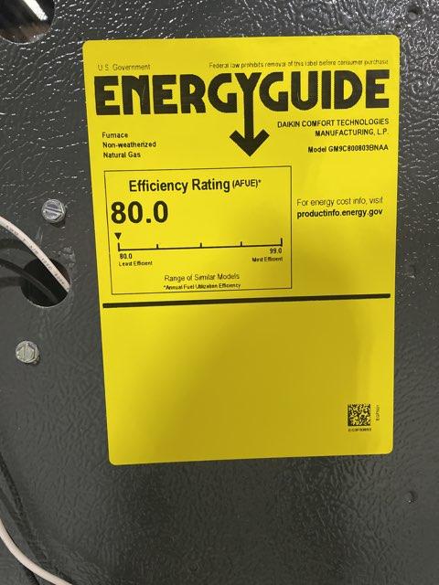 80,000 BTU Two-Stage Upflow/Horizontal ECM Multi Speed Gas Furnace 80% AFUE 115/60/1 CFM: 1200