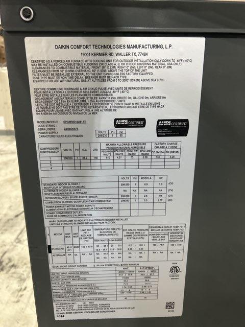 5 Ton 2-Stage Low Nox Convert Natural Gas/Electric Packaged Unit, 15.2 SEER2, 208-230/60/1, R410A