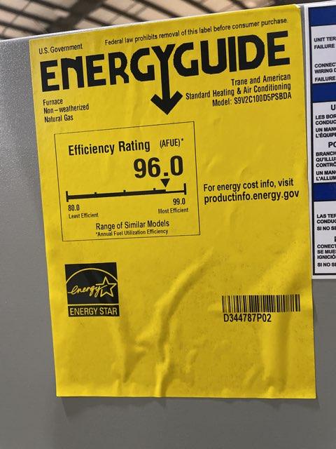 100,000 BTU Two-Stage Downflow ECM Variable Speed Gas Furnace 96% AFUE 120/60/1 CFM: 2250
