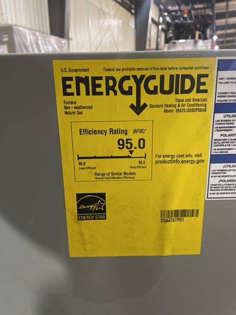 100,000 BTU Two-Stage Downflow ECM Multi Speed Gas Furnace 95% AFUE 120/60/1 CFM: 2342