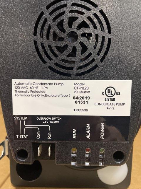 115V Automatic Condensate Pump, 20 Foot Lift