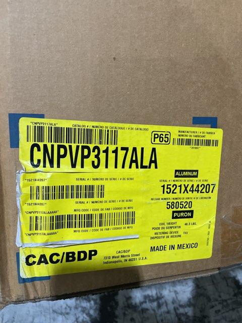 2.5 Ton AC/HP Upflow/Downflow Cased N Coil, R410A CFM 1250