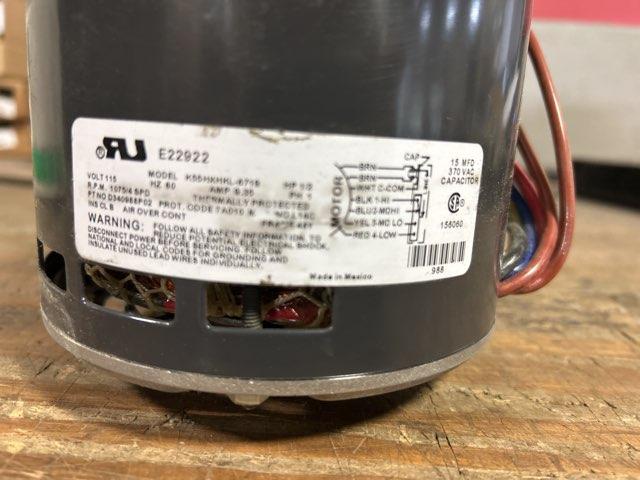 1/2 HP Blower Motor 115/60/1 1075 Rpm, 4 Speed