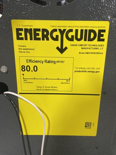 60,000 BTU Two-Stage Upflow/Horizontal ECM Multi Speed Gas Furnace 80% AFUE 115/60/1 CFM: 1200