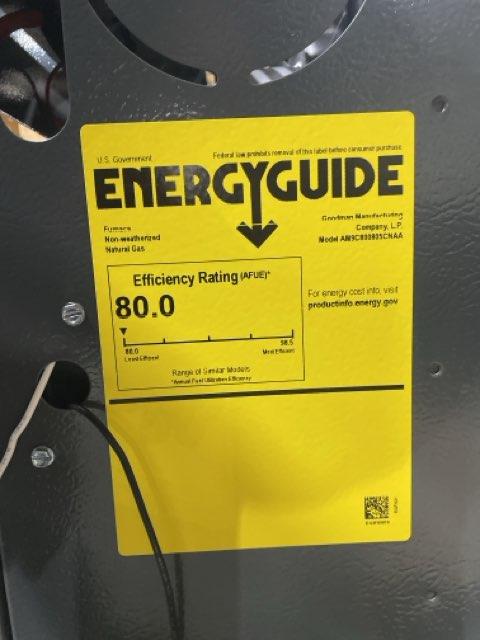 80,000 BTU Two-Stage Upflow/Horizontal ECM Multi Speed Gas Furnace 80% AFUE 115/60/1 CFM: 2000