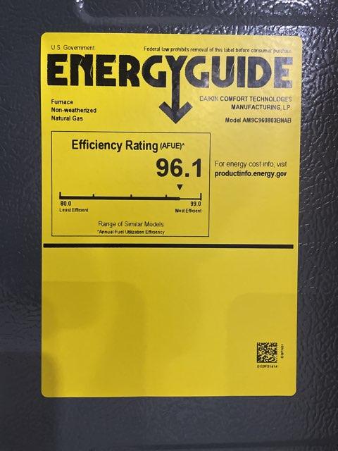 80,000 BTU Two-Stage Upflow/Horizontal ECM Multi Speed Gas Furnace 96% AFUE 115/60/1 CFM: 1200