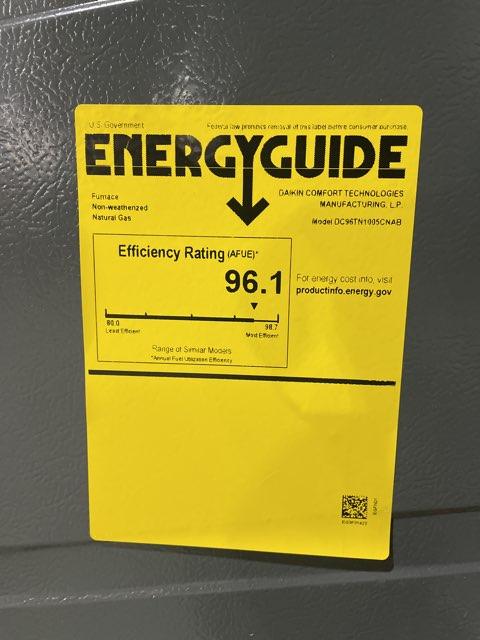100,000 BTU Low NOx Two-Stage Downflow/Horizontal ECM Multi Speed Gas Furnace 96% 115/60/1 CFM: 2000
