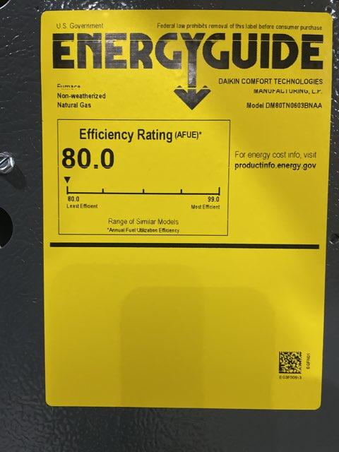 60,000 BTU Two-Stage Upflow/Horizontal ECM Multi Speed Gas Furnace 80% AFUE 115/60/1 CFM: 1200