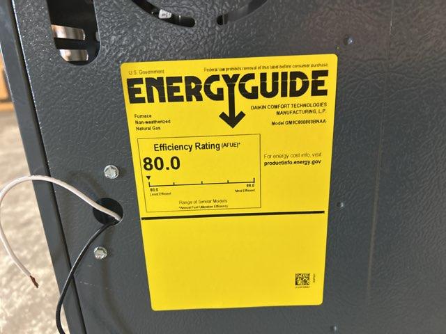 80,000 BTU Two-Stage Upflow/Horizontal ECM Multi Speed Gas Furnace 80% AFUE 115/60/1 CFM: 1200