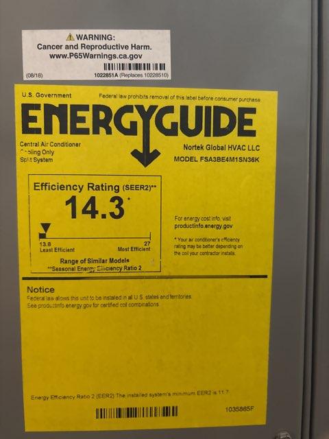 3 Ton Two-Stage Split-System Air Conditioner 208-230/60/1 R410A 14.3 SEER2