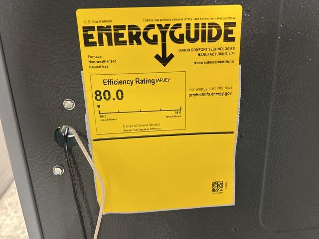80,000 BTU 2-Stg Upflow/Horizontal ECM Var Spd Comm Compatible Gas Furnace 80% 115/60/1 CFM: 2000