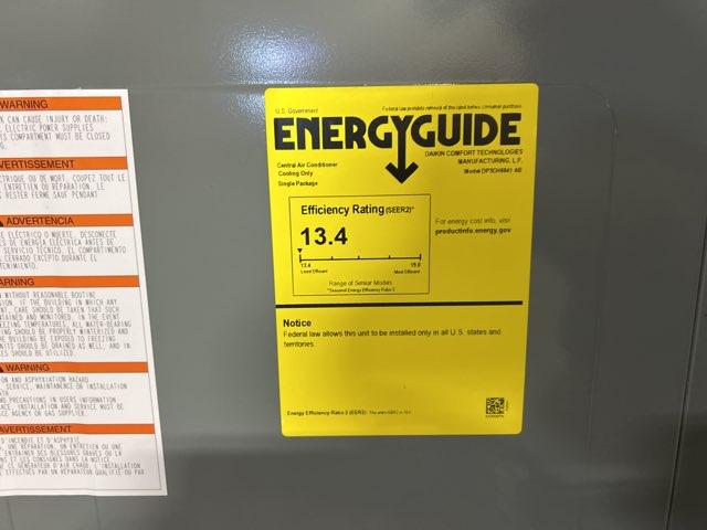 5 Ton Two-Stage Horizontal Packaged Air Conditioning Unit, 13.4 SEER2, 208-230/60/1, R410A