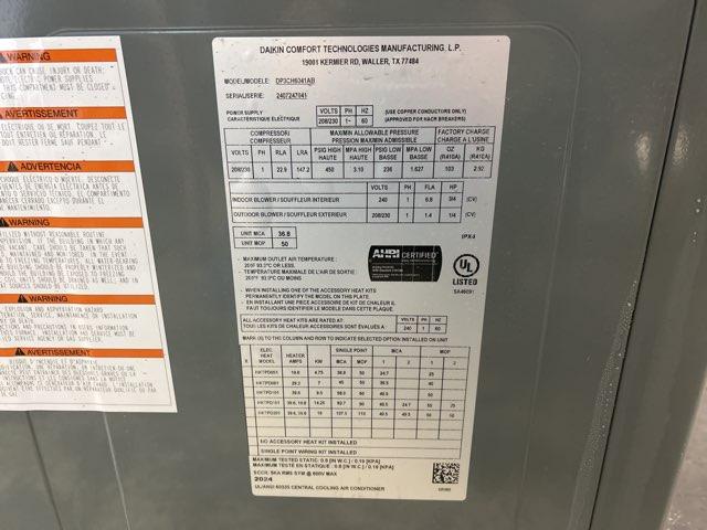 5 Ton Two-Stage Horizontal Packaged Air Conditioning Unit, 13.4 SEER2, 208-230/60/1, R410A