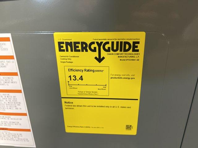 5 Ton Two-Stage Horizontal Packaged Air Conditioning Unit, 13.4 SEER2, 208-230/60/1, R410A