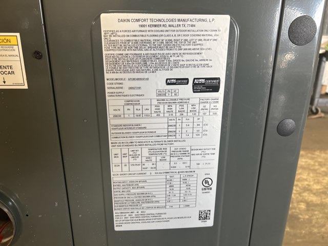 4 Ton Single-Stage Convertible Natural Gas/Electric Packaged Unit, 13.4 SEER2, 208-230/60/1, R410A