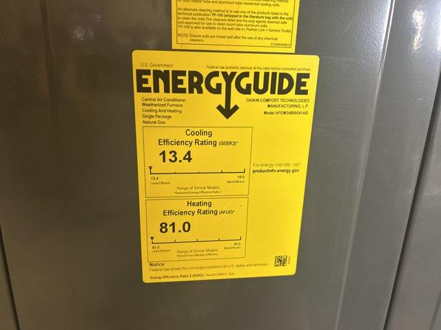 4 Ton Single-Stage Convertible Natural Gas/Electric Packaged Unit, 13.4 SEER2, 208-230/60/1, R410A