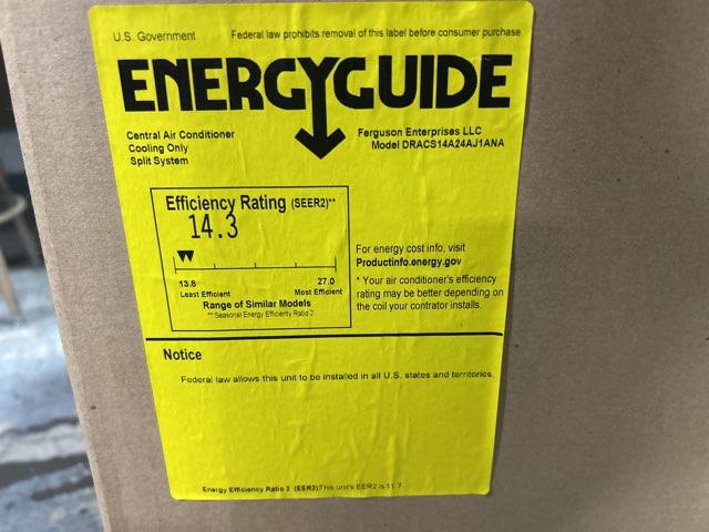 2 Ton Single-Stage Split-System Air Conditioner 208-230/60/1 R410A 14.3 SEER2