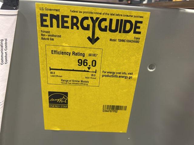 100,000 BTU Modulating Down/Horz ECM Variable Speed Communicating Gas Furnace 96% 115/60/1 CFM: 1796
