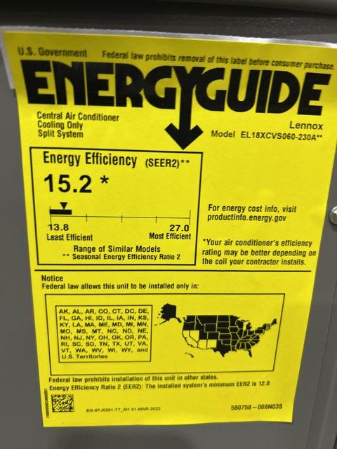 5 Ton Variable Speed Split-System Comm Compatible Air Conditioner 208-230/60/1 R410A 18 SEER2