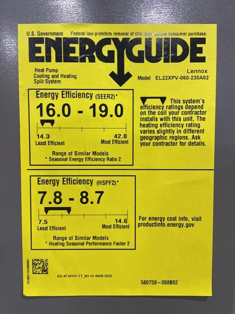5 Ton Variable Speed Split-System Communicating Compatible Heat Pump 208-230/60/1 R410A 22 SEER2