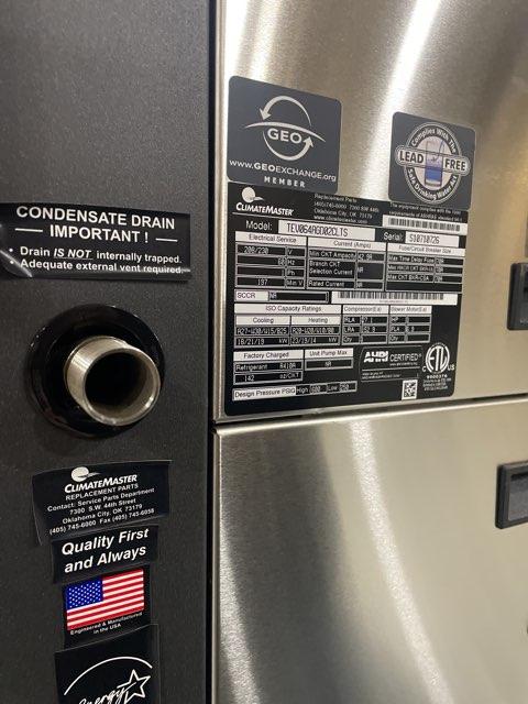 5 Ton Two-Stage ECM Vertical Geothermal Heat Pump 208-230/60/1 R410A 32.4 EER