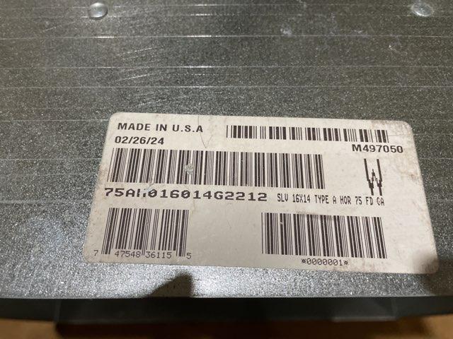 Fusible Link Rectangle Fire Damper 16X14