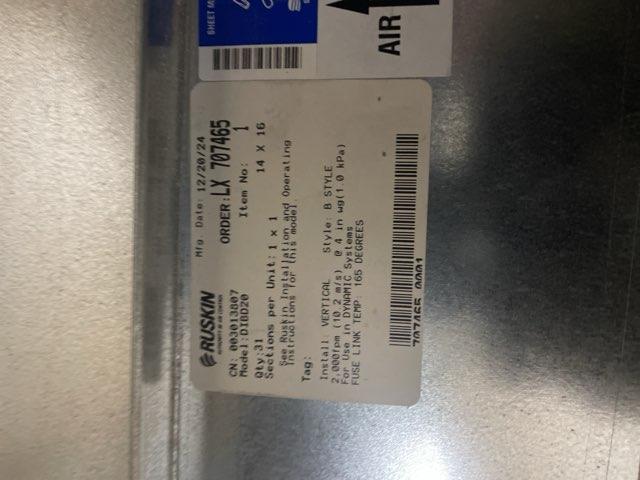 Fusible Link Rectangle Fire Damper14"X16"