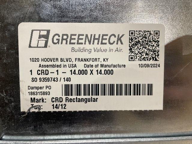 Fusible Link Square Fire Damper 14 X 14
