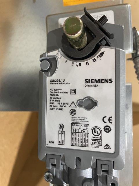 SIEMENS ELECTRONIC FIRE DAMPER 12"X12",  50-60 HERTZ, 120-230VOLTS, 1 PHASE