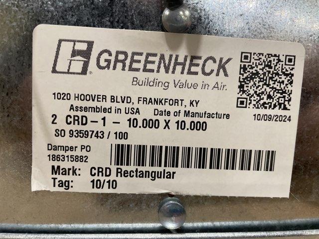 Fusible Link Square Fire Damper 10 X 10