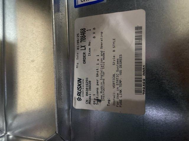 Fusible Link Square Fire Damper 8 X 8