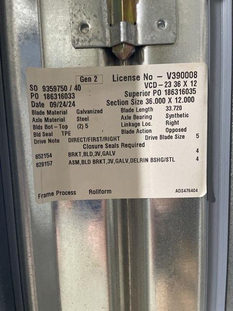 Honeywell Fire Damper 36"X12",  50-60 Hertz, 120-230volts, 1 Phase