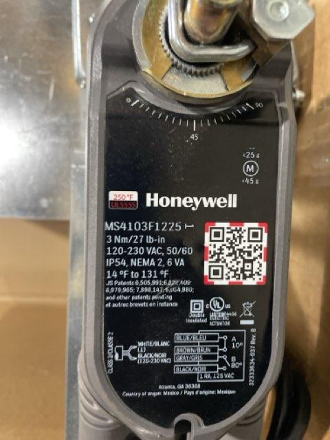 Honeywell Fire Damper 16" X 16",  50-60 Hertz, 120-230volts, 1 Phase