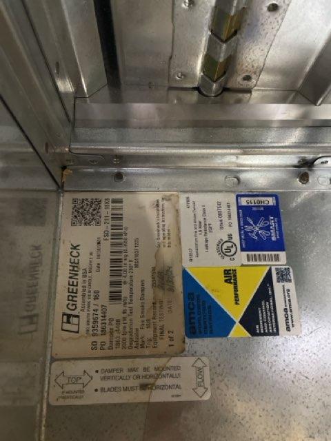 Electronic Fire Damper 18" X 8", 50-60 Hertz, 120-230volts, 1 Phase