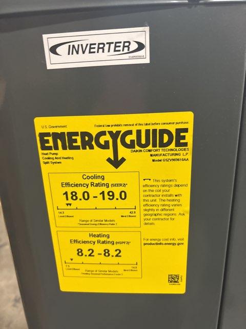 3 Ton Inverter Split-System Communicating Compatible Heat Pump 208-230/60/1 R410A 19.5 SEER2