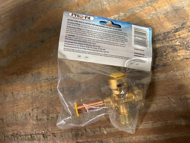 3/8" Brass Service Valve Quick Connect Refrigerant Fitting