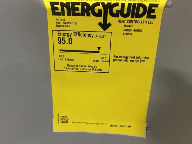 44,000 BTU Single-Stage Upflow/Horizontal PSC Multi Speed Gas Furnace 95% AFUE 120/60/1 CFM: 1125