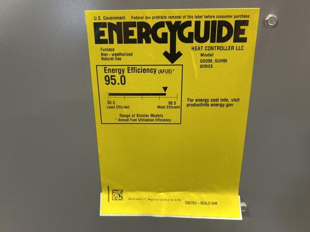 44,000 BTU Single-Stage Upflow/Horizontal PSC Multi Speed Gas Furnace 95% AFUE 120/60/1 CFM: 1550