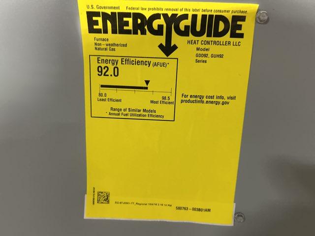 44,000 BTU Single-Stage Upflow/Horizontal PSC Multi Speed Gas Furnace 92.1% AFUE 120/60/1 CFM: 1550