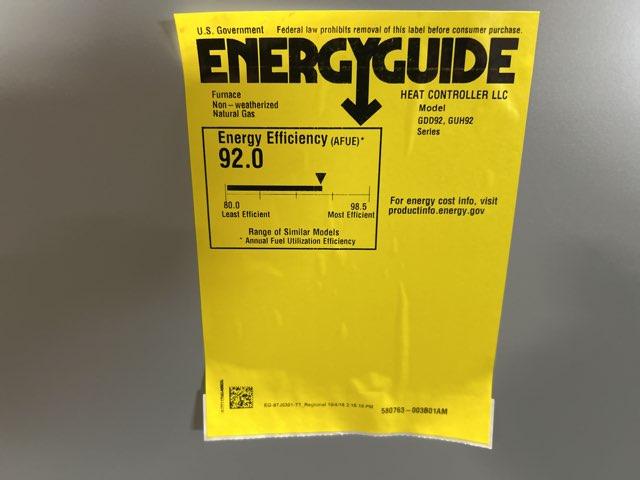 44,000 BTU Single-Stage Downflow PSC Multi Speed Gas Furnace 92.1% AFUE 120/60/1 CFM: 1500