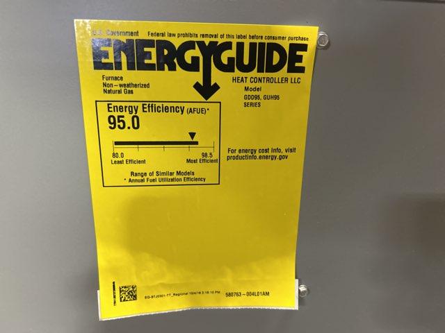110,000 BTU Single-Stage Upflow/Horizontal ECM Multi Speed Gas Furnace 95% AFUE 120/60/1 CFM: 2130