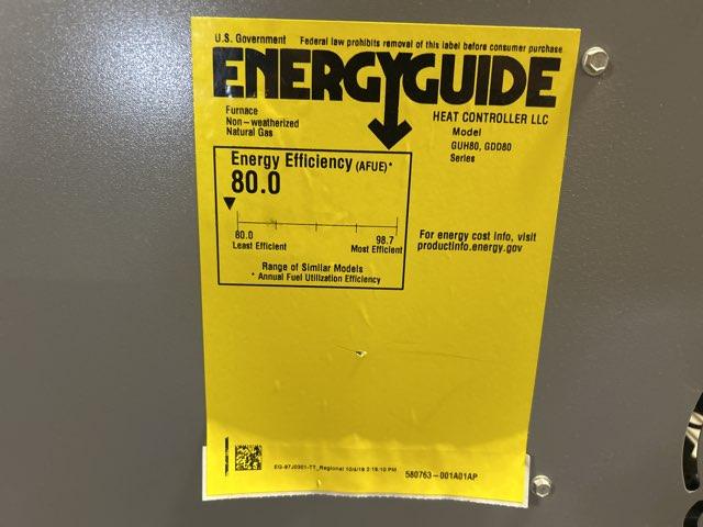 132,000 BTU Single-Stage Upflow/Horizontal ECM Multi Speed Gas Furnace 80% AFUE 120/60/1 CFM: 2390