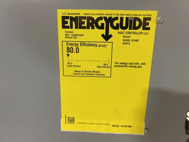 110,000 BTU Single-Stage Upflow/Horizontal PSC Multi Speed Gas Furnace 80% AFUE 120/60/1 CFM: 2420