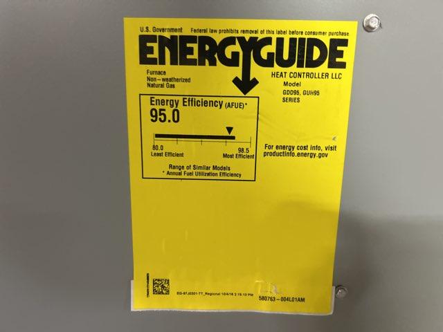 88,000 BTU Single-Stage Upflow/Horizontal ECM Multi Speed Gas Furnace 95% AFUE 120/60/1 CFM: 1660