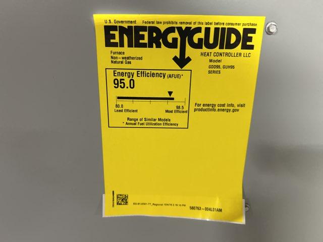 44,000 BTU Single-Stage Upflow/Horizontal ECM Multi Speed Gas Furnace 95% AFUE 120/60/1 CFM: 1290
