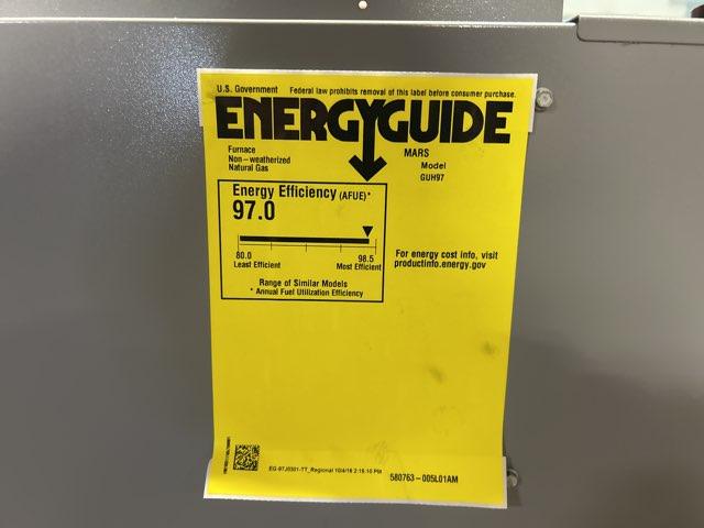 88,000 BTU Modulating Upflow/Horizontal ECM Variable Speed Gas Furnace 97% AFUE 120/60/1 CFM: 1771