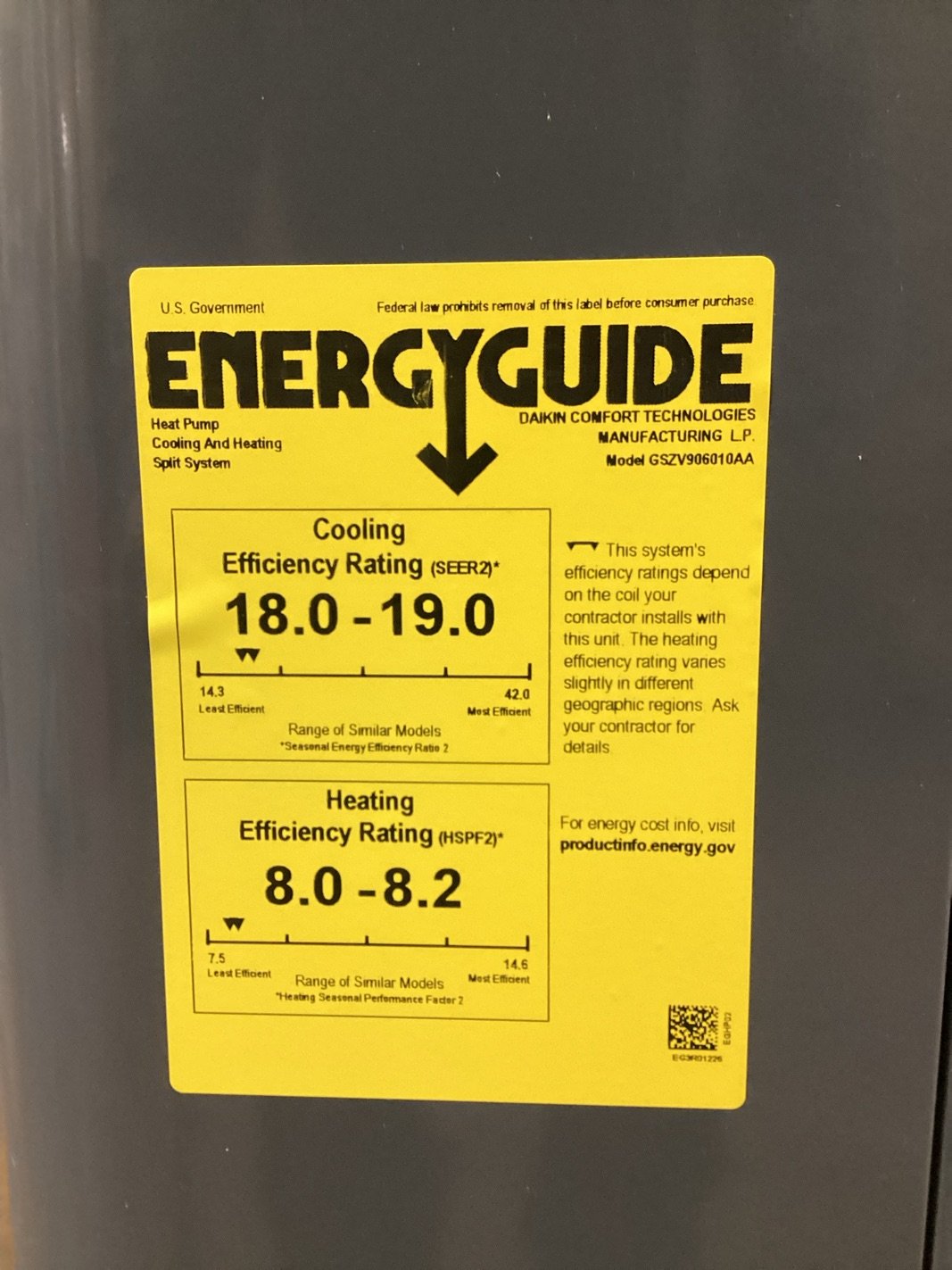 5 Ton Inverter Split-System Communicating Compatible Heat Pump 208-230/60/1 R410A 19.5 SEER2